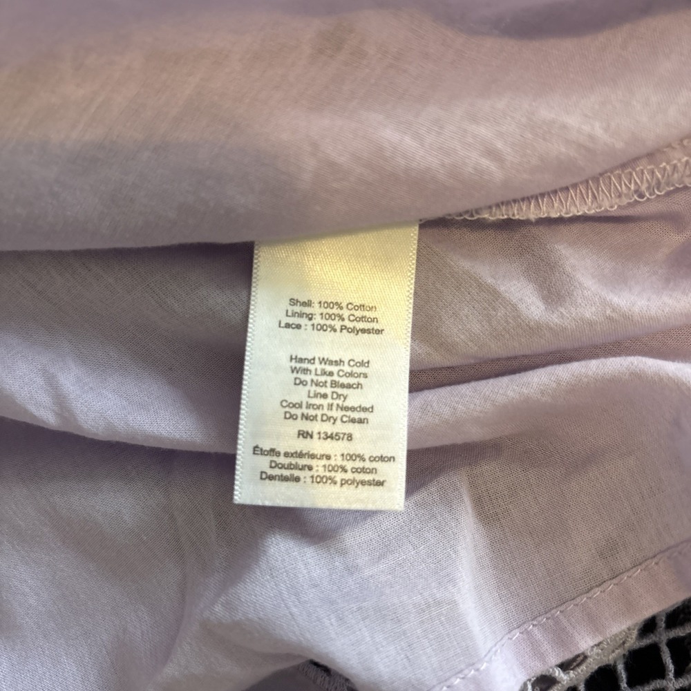 Vineyard Vines Open Stitch Inset Long Sleeve Dress Lavender Small Cottagecore - Picture 9 of 9